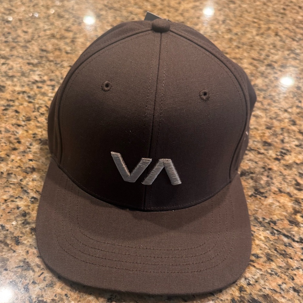 RVCA Brown Snapback Hat with VA Logo NWT